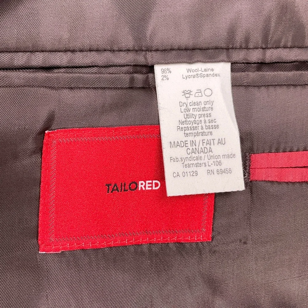 TailoRed Tessilstrona Blazer Men 48 Blue Tan Italian Wool Stretch Sport Coat‎